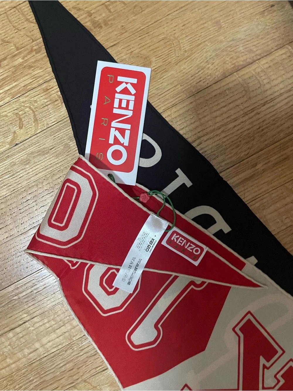 Billionaire Boys Club Kenzo Tri-Panel Pennant Scarf in Red, White & Black